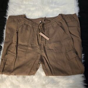 Women’s Brown Cargo Jogger Pants size L